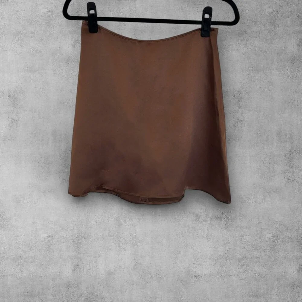 Reformation Benson Skirt, Cafe Brown, Size 4